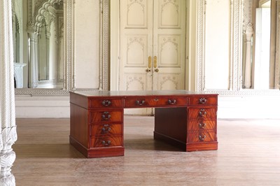 Lot 203 - A large George III-style partners' desk