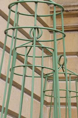 Lot 432 - A set of six modern obelisk ironwork garden plant stands