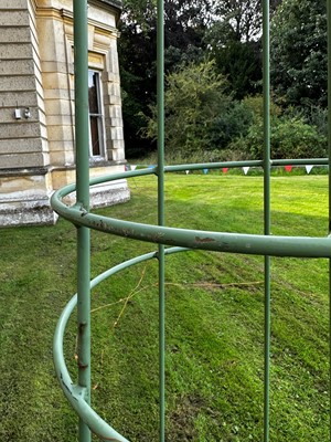 Lot 432 - A set of six modern obelisk ironwork garden plant stands