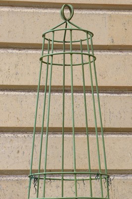 Lot 432 - A set of six modern obelisk ironwork garden plant stands