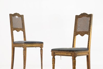 Lot 410 - A pair of Louis XVI-style giltwood side chairs