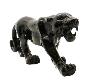 Lot 221 - A glass panther