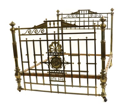 Lot 536 - A Victorian brass double bed