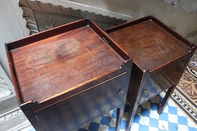 Lot 111 - ☘ Two similar Regency mahogany night tables