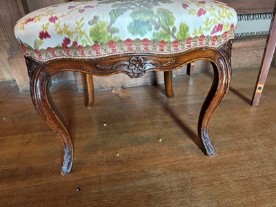 Lot 84 - ☘ A set of six Louis XV-style walnut salon chairs