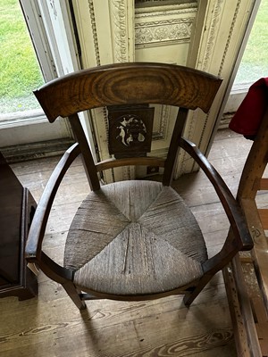 Lot 58 - ☘ A set of four Biedermeier walnut bar-back armchairs