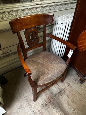 Lot 58 - ☘ A set of four Biedermeier walnut bar-back armchairs