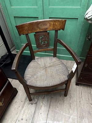 Lot 58 - ☘ A set of four Biedermeier walnut bar-back armchairs