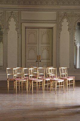 Lot 283 - ☘ A set of twelve giltwood ballroom chairs