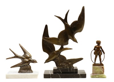 Lot 222 - A group of Art Deco style spelter figures