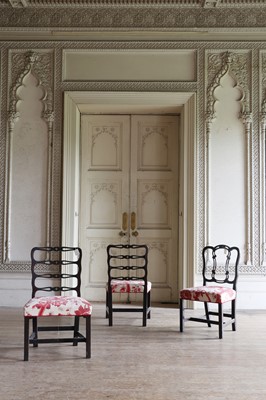 Lot 45 - ☘ A pair of George III-style mahogany ladder-back dining chairs