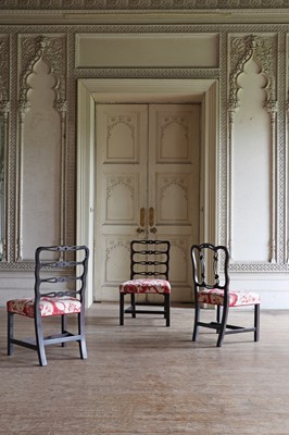 Lot 45 - ☘ A pair of George III-style mahogany ladder-back dining chairs