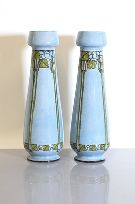 Lot 67 - A pair of Doulton Lambeth faience pottery vases