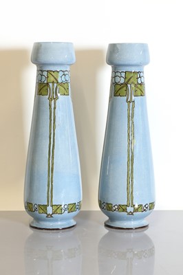 Lot 67 - A pair of Doulton Lambeth faience pottery vases