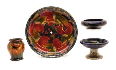 Lot 192 - A Moorcroft pottery 'Pansy' pattern and Tudric pewter mounted dish