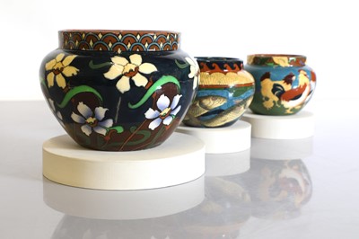 Lot 49 - Three Foley 'Intarsio' pottery jardinières