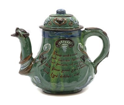 Lot 182 - A Brannam pottery teapot