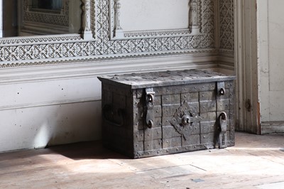 Lot 428 - ☘ An ironwork Armada chest