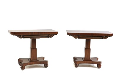 Lot 415 - A pair of mahogany card tables