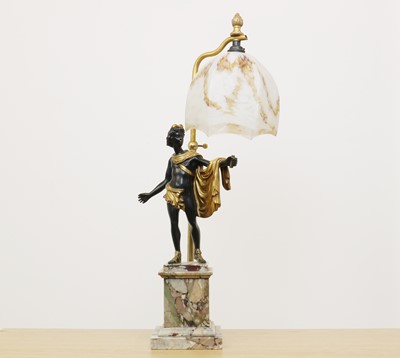 Lot 316 - A bronze figural table lamp