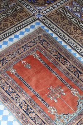 Lot 95 - ☘ A Persian Tabriz prayer rug