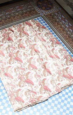 Lot 168 - ☘ Two pairs of interlined printed cotton curtains