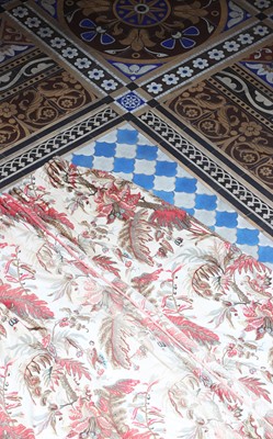 Lot 168 - ☘ Two pairs of interlined printed cotton curtains