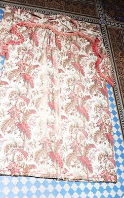 Lot 168 - ☘ Two pairs of interlined printed cotton curtains
