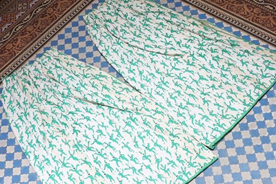 Lot 170 - A pair of printed cotton interlined curtains