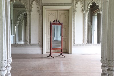 Lot 209 - ☘ An Edwardian mahogany and inlaid cheval dressing mirror