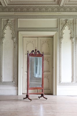 Lot 209 - ☘ An Edwardian mahogany and inlaid cheval dressing mirror