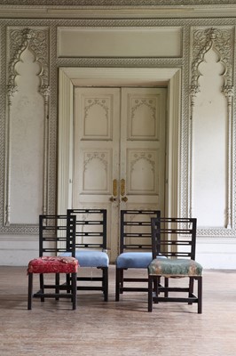 Lot 4 - ☘ A pair of George III mahogany ladder-back dining chairs