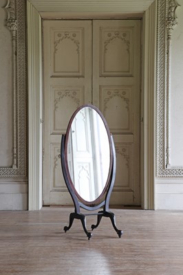 Lot 118 - ☘ An Edwardian mahogany cheval dressing mirror