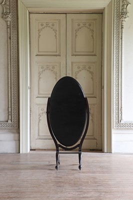 Lot 118 - ☘ An Edwardian mahogany cheval dressing mirror