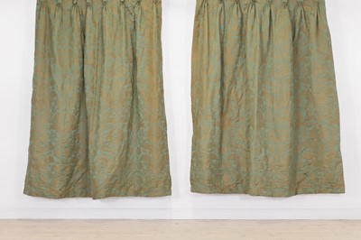 Lot 127 - A pair of silk brocade curtains