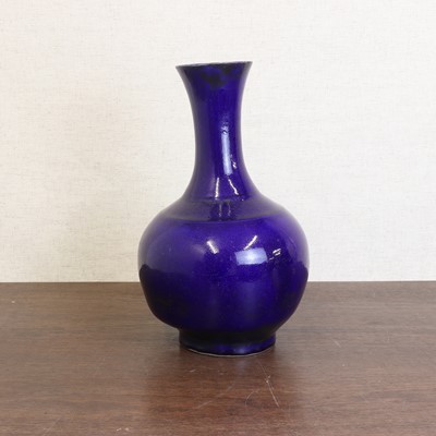 Lot 116 - A Chinese blue-glazed vase