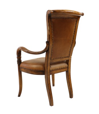 Lot 455 - An Austrian satin birch open armchair