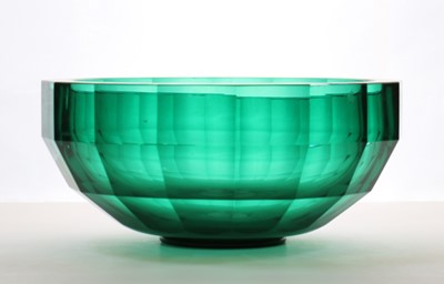 Lot 233 - A Moser green glass bowl