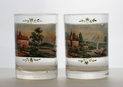 Lot 231 - A pair of Austrian glass tumblers