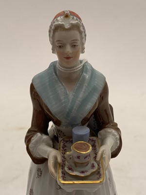 Lot 248 - A Meissen porcelain figure of 'La Belle Chocolatiere'
