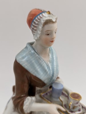 Lot 248 - A Meissen porcelain figure of 'La Belle Chocolatiere'