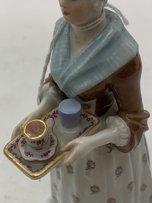 Lot 248 - A Meissen porcelain figure of 'La Belle Chocolatiere'