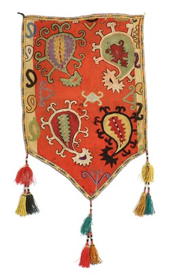 Lot 406 - An Uzbek suzani wall hanging