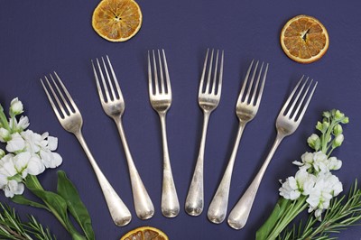 Lot 328 - A George III and later composed silver flatware service