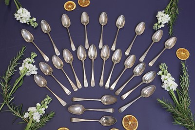 Lot 328 - A George III and later composed silver flatware service