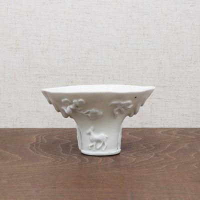 Lot 78 - A Chinese blanc de Chine libation cup