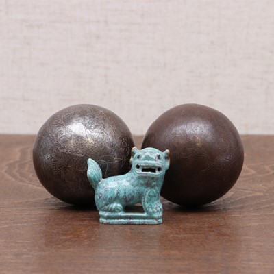 Lot 92 - A pair of Chinese iron baoding balls