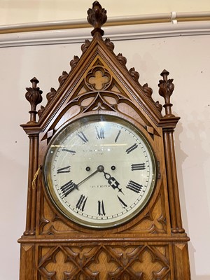 Lot 5 - A Victorian oak-cased clock and bracket