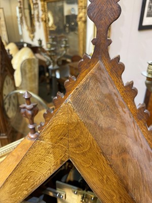 Lot 5 - A Victorian oak-cased clock and bracket