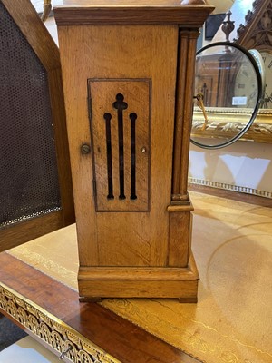 Lot 5 - A Victorian oak-cased clock and bracket